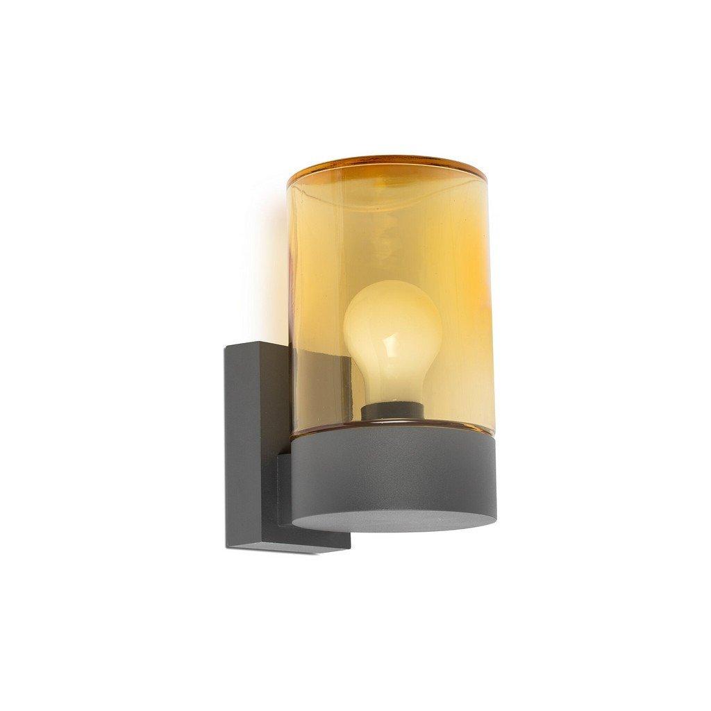 Kila Dark Grey Wall Lantern Lamp Amber 2700K IP65